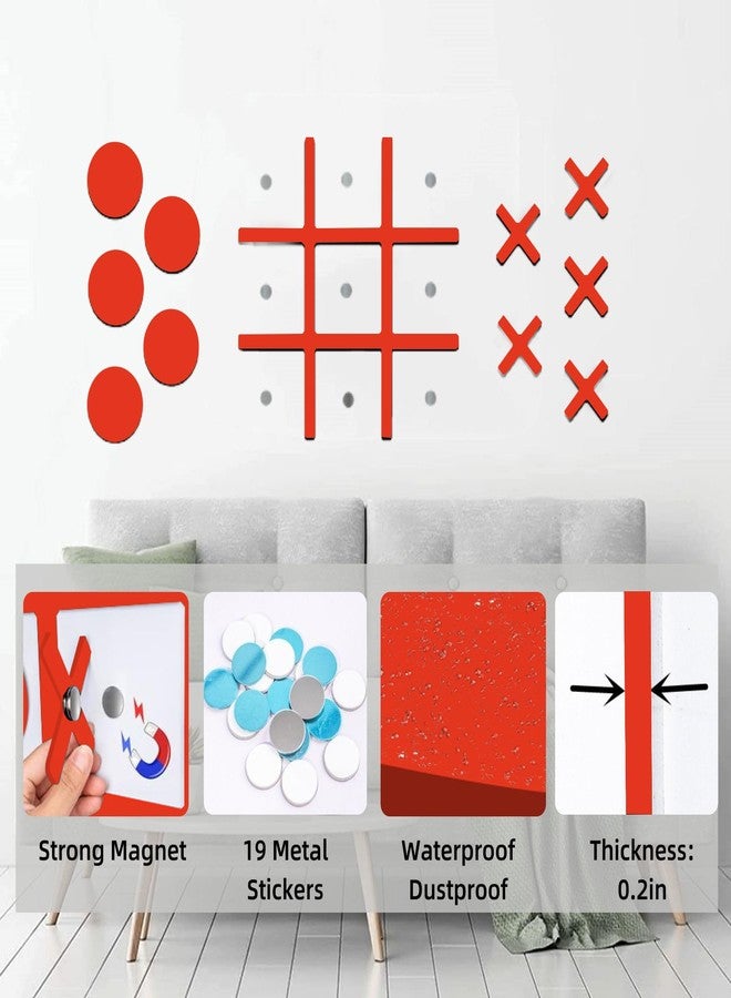 DUOLIYBC Magnetic Tic Tac Toe Wall-Mount Game,Game Room Decor,Hallway Decor,Playroom Decor,Modern Wall Decals for Kids Room,Classroom&Offices(Orange) - Image 3