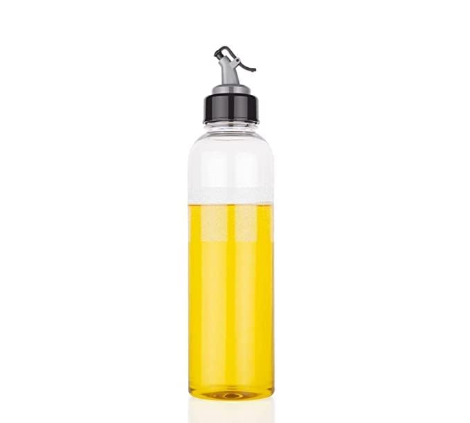 Leawall Food-Grade Plastic 1 litres Oil Dispenser for Cooking, Easy Flow Oil and Vinegar Bottle, Oil Pourer, Liquid Dispenser, Transparent, Unbreakable, Medium - Image 1