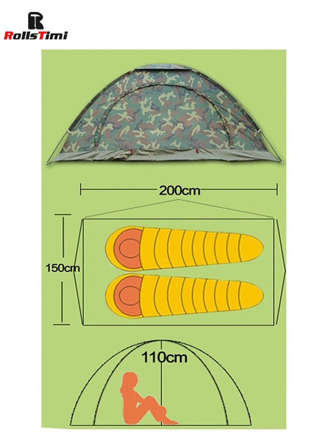 RollsTimi  Outdoor Camouflage 2-Person Tent, Sun Protection, Sunshade, Essential For Camping - Image 3
