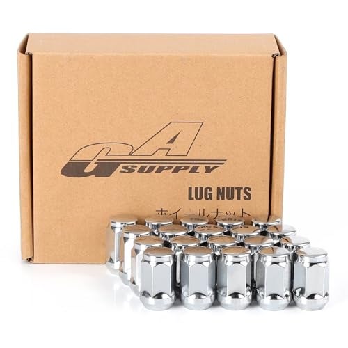 GAsupply صواميل العجلات GAsupply 1/2x20 عدد 20، كروم 1/2''-20 مغلقة النهاية، صواميل أكورن بارزة، ارتفاع 1.38" سداسي 3/4"، مقعد مخروطي بزاوية 60 درجة - Image 1