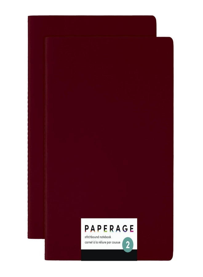 PAPERAGE Soft Cover Blank Journal Notebook, 2 Pack, (Burgundy), 100 Pages, Large 7.5 inches x 9.5 inches, Ideal for Sketch Book, Note Taking & Travel Journal - Image 1