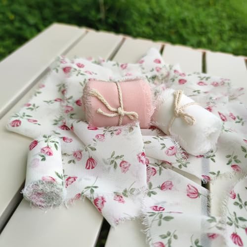 Zbdroxygen 3Pcs Ribbon Roll, Chiffon Ribbon for Gift Wrapping, Wedding Invitation Embellishment, DIY Decor, Crafting, Bridal Bouquet Decoration - Image 2