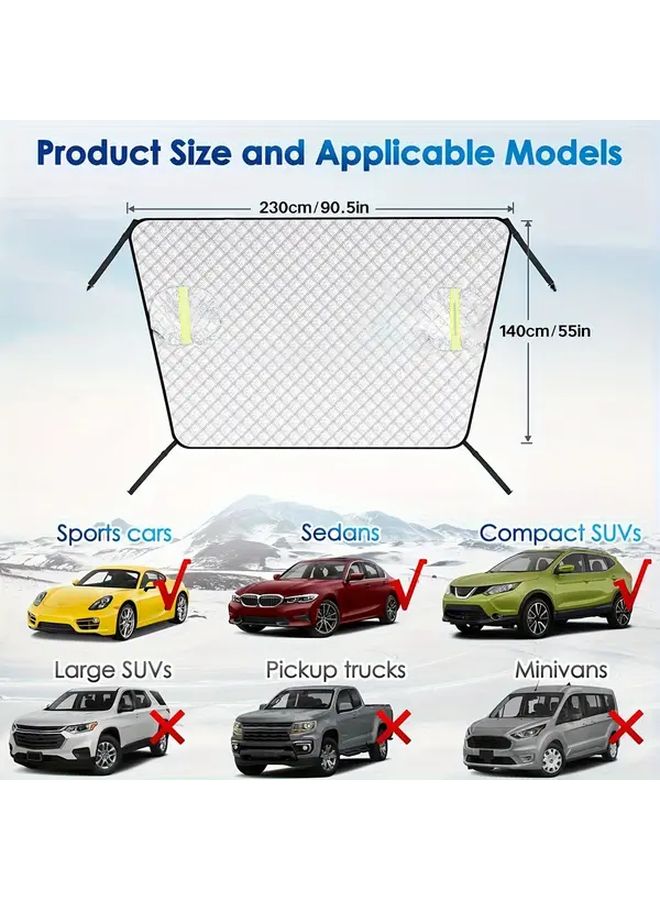 Universal Car Windshield Snow Cover 90 55x57 87 Inch Ice Frost Sun Protection UV Shade - Image 3