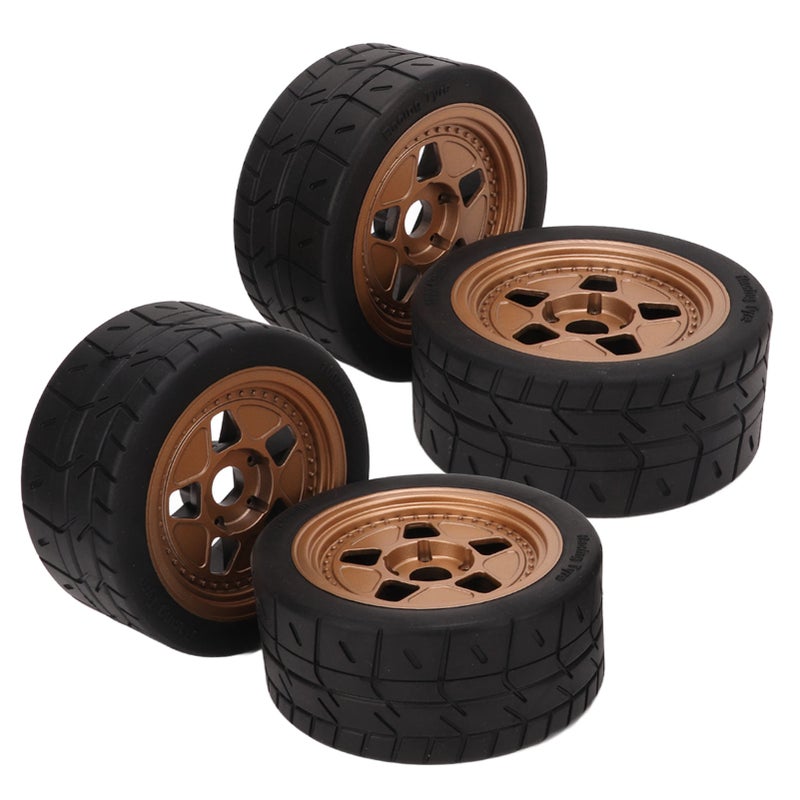 4Pcs RC Cars Wheel Plastic Whees and Tire Replacement for ARRMA 1/7 1/8 RC Professional Sports Car Brown - Image 2