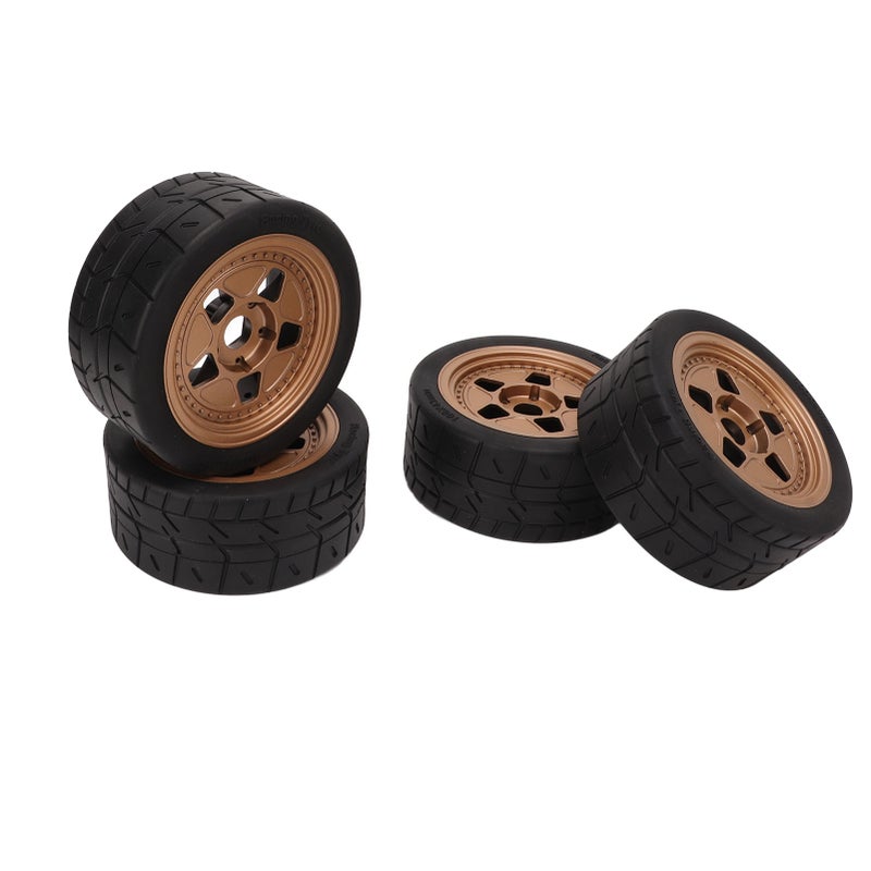 4Pcs RC Cars Wheel Plastic Whees and Tire Replacement for ARRMA 1/7 1/8 RC Professional Sports Car Brown - Image 5