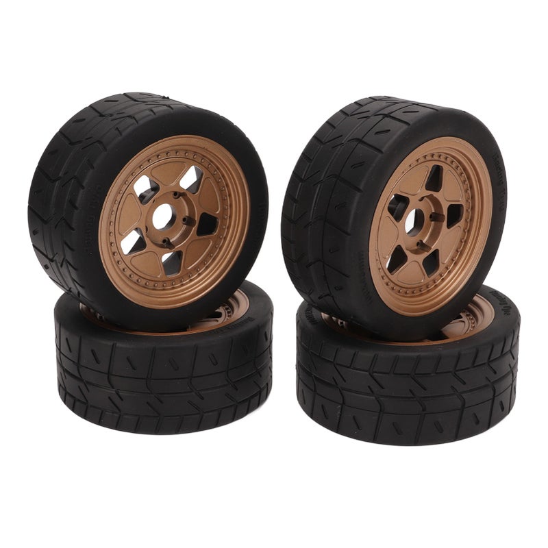 4Pcs RC Cars Wheel Plastic Whees and Tire Replacement for ARRMA 1/7 1/8 RC Professional Sports Car Brown - Image 3