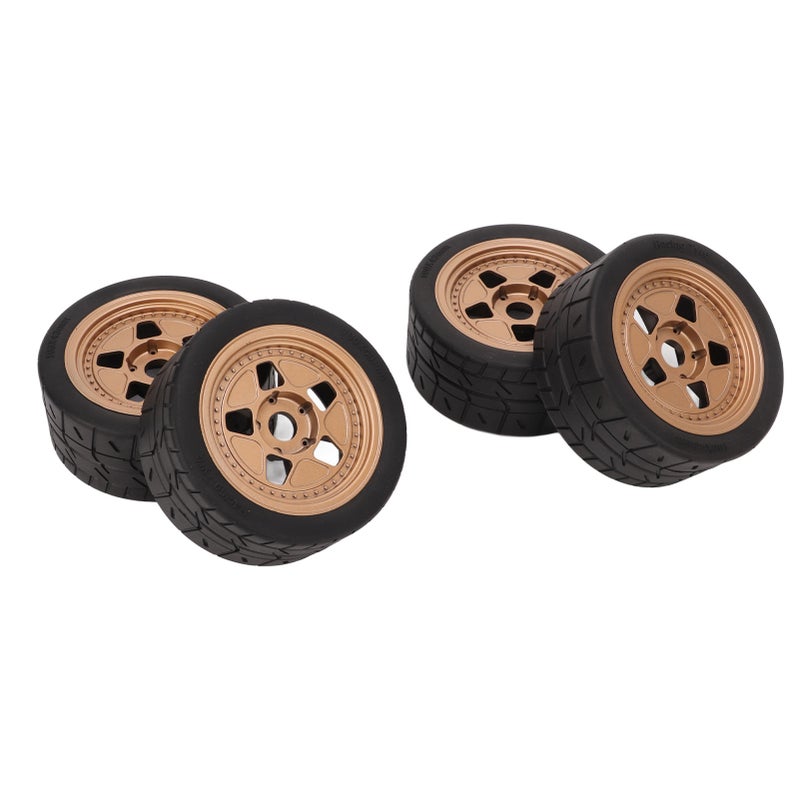 4Pcs RC Cars Wheel Plastic Whees and Tire Replacement for ARRMA 1/7 1/8 RC Professional Sports Car Brown - Image 4