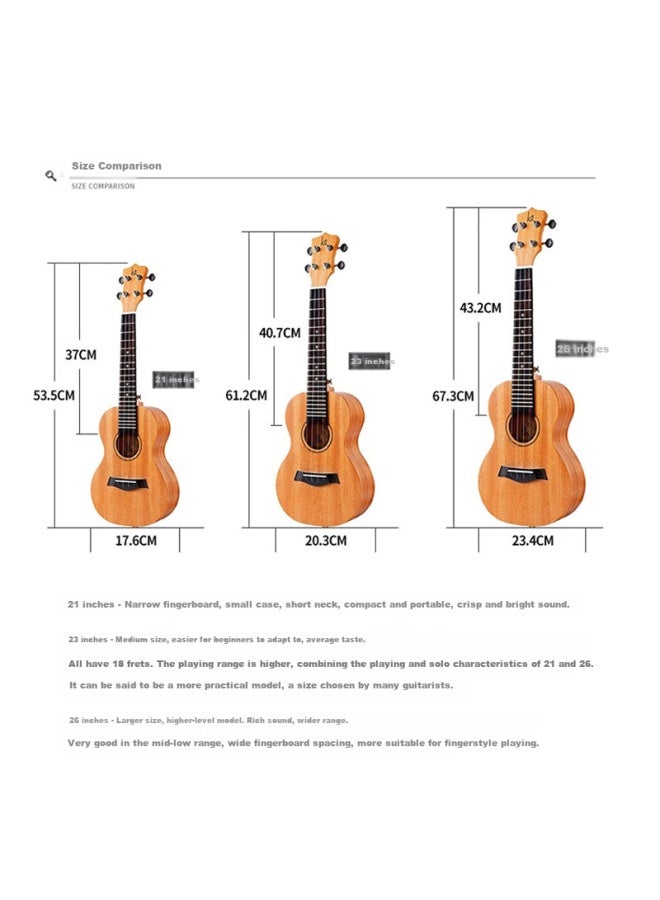 Kaka Kut-25d Ukulele Single Board, Mahogany, 26-inch, With Electric Pickup System - Image 4