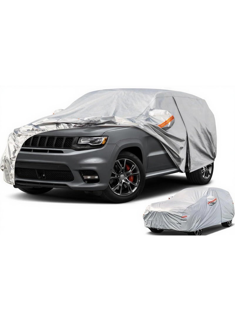 SUV Car Cover Waterproof All Weather for Automobiles, Outdoor Full Size Cover Rain Sun UV Protection with Zipper Cotton, Universal Fit for SUV (191"-200") - Image 1
