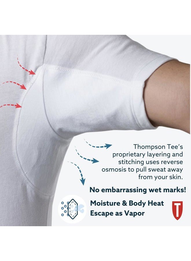 THOMPSON TEE Sweatproof Undershirt for Men with Underarm Sweat Pads (Original Fit, V Neck) (White, XL) - Image 3