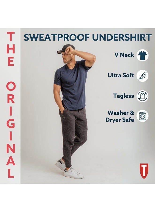 THOMPSON TEE Sweatproof Undershirt for Men with Underarm Sweat Pads (Original Fit, V Neck) (White, XL) - Image 4
