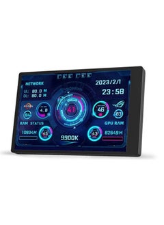 Porodo Gaming PC Temp Monitor, 3.5" IPS Display, CPU and RAM Speed Data Monitoring With Macro Software, Compact and Portable Design for PC and Gaming Consoles, USB Type C, Computer Health Monitor