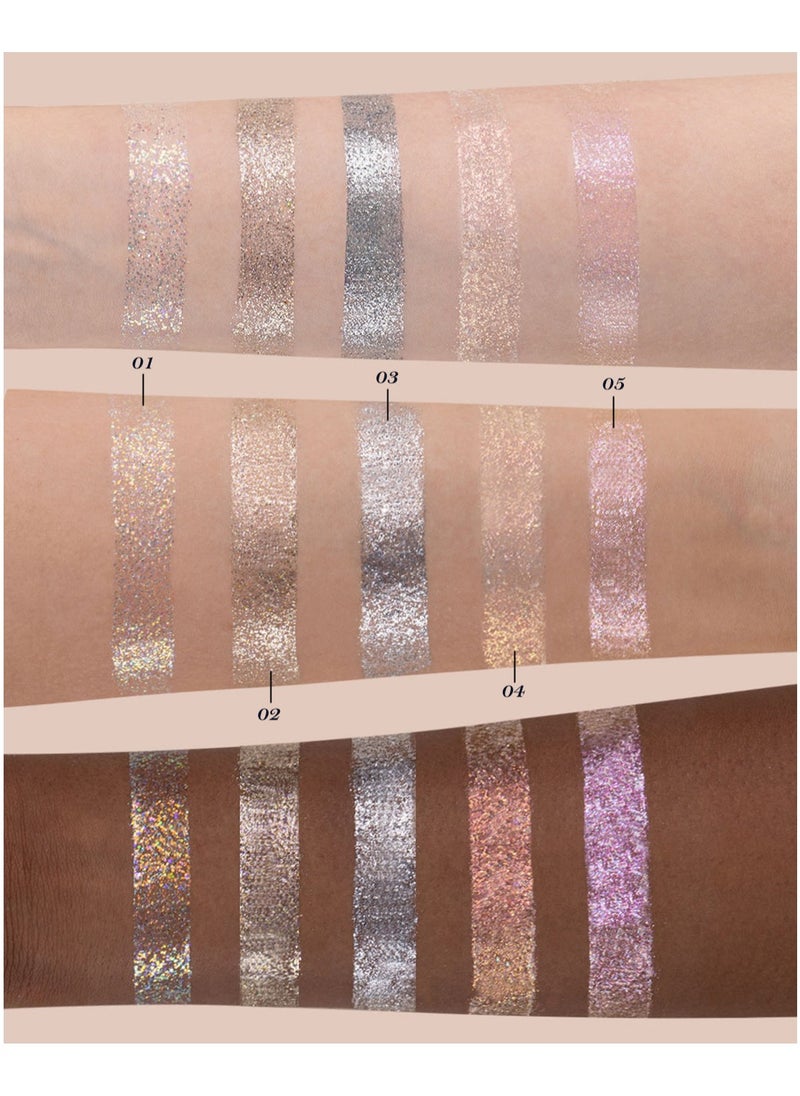 Flower Knows Swan Ballet Liquid Eyeshadow Pearl Fine Glitter Long-Lasting Quick Dry Shimmer Dust Skins Eyeshadow 4g (02 Shining Nova)  - Image 4