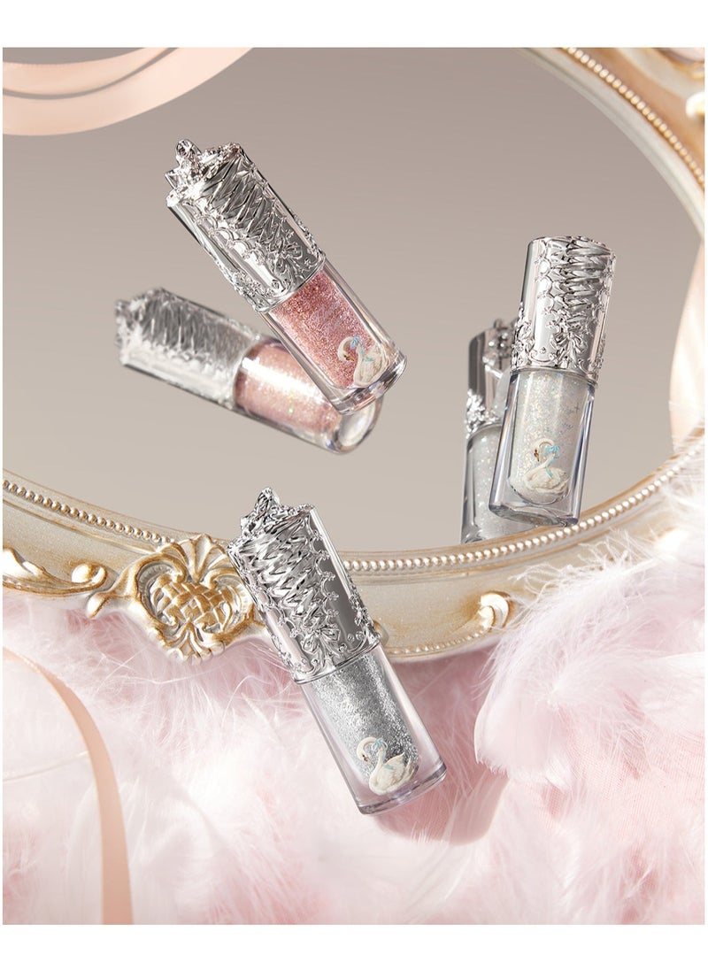 Flower Knows Swan Ballet Liquid Eyeshadow Pearl Fine Glitter Long-Lasting Quick Dry Shimmer Dust Skins Eyeshadow 4g (02 Shining Nova)  - Image 5