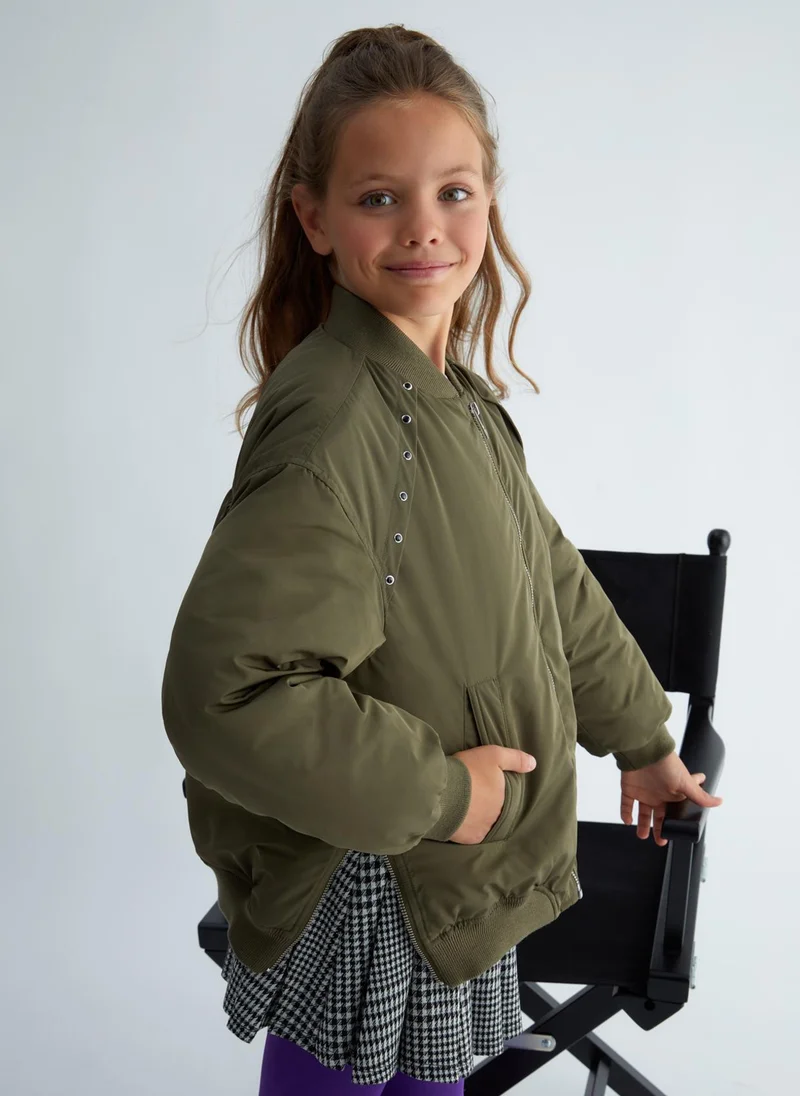 ليو جو Nylon Bomber Jacket