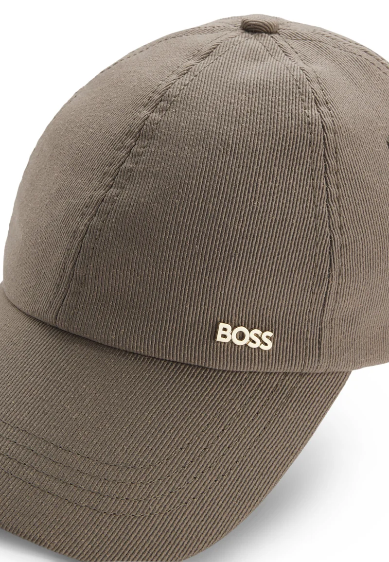 BOSS Brown Ribbed Corduroy Cap with Adjustable Buckle for Women | Best Price UAE
