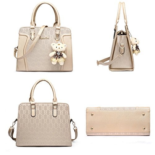 Soperwillton Women's Fashion Handbags Tote Bags Shoulder Bag Top Handle Satchel Purse Set 4pcs - Image 2