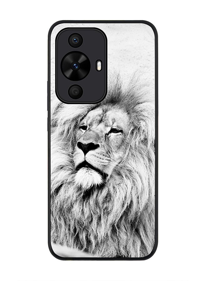 Stylizedd حافظة حواف سوداء متينة لهاتف هواوي نوفا 12s / هواوي نوفا 11 / هواوي نوفا 12 لايت 4G، حافظة رفيعة مرنة مضادة للسقوط من TPU جل - وايز ليون - Image 1