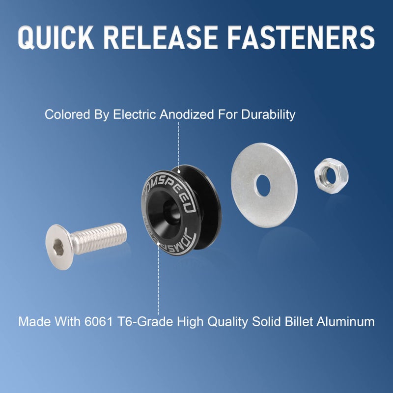 JDMSPEED مجموعة مشابك سريعة الإطلاق من JDMSPEED بلون أسود عالمي CNC من الألمنيوم المصنوع بدقة - Image 2