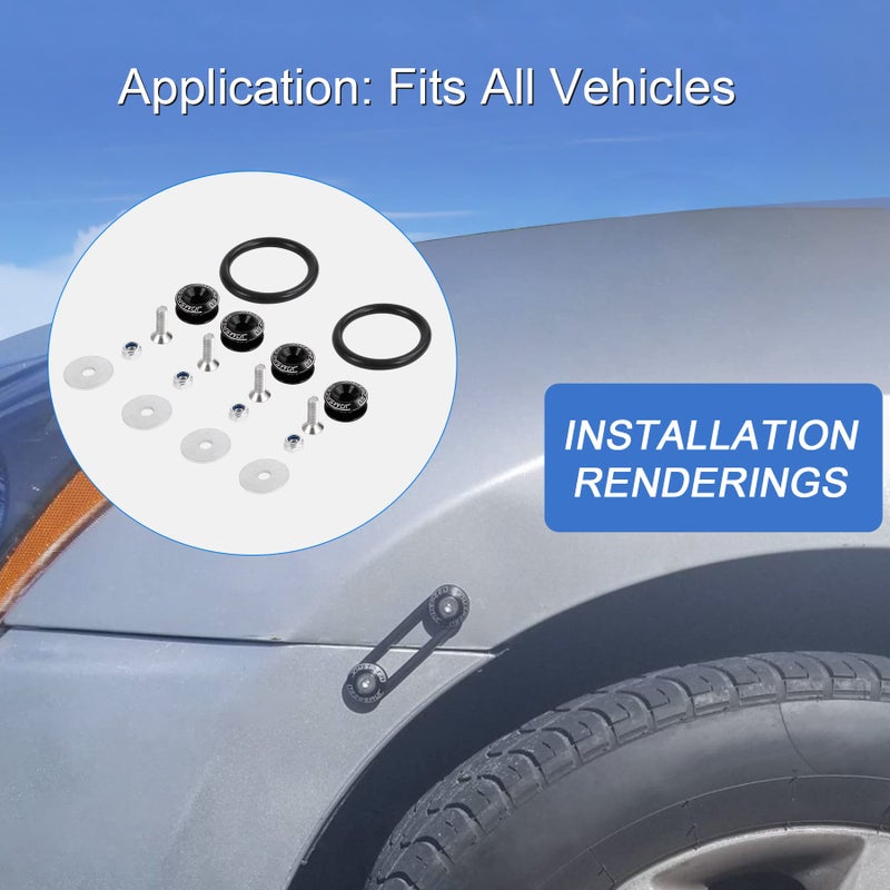 JDMSPEED مجموعة مشابك سريعة الإطلاق من JDMSPEED بلون أسود عالمي CNC من الألمنيوم المصنوع بدقة - Image 3