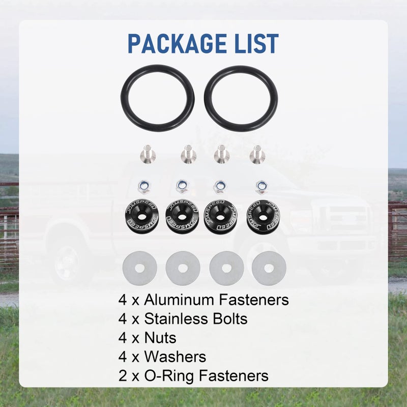 JDMSPEED مجموعة مشابك سريعة الإطلاق من JDMSPEED بلون أسود عالمي CNC من الألمنيوم المصنوع بدقة - Image 5