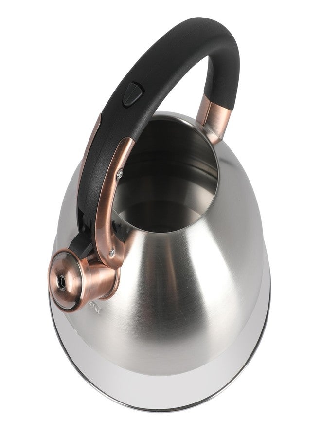 Mr. Coffee Flintshire 2.2 Quart Large Whistling Stainless Steel Tea Kettle - Brush Stainless Steel W/Copper - Image 5