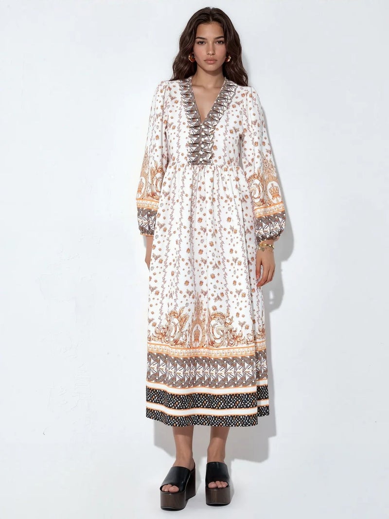 Jennyfer Floral Belted Maxi Dress - Image 1