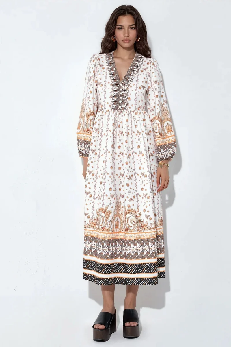 Jennyfer Floral Belted Maxi Dress
