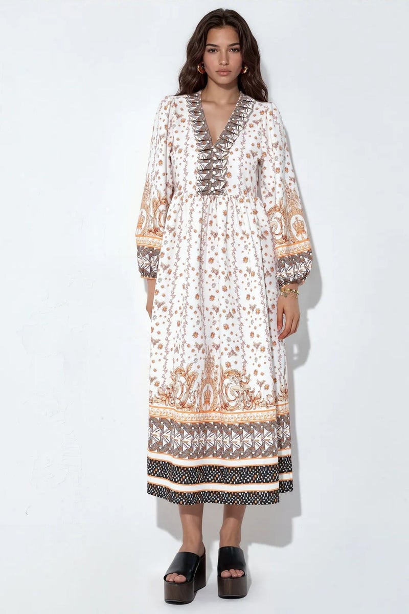 Jennyfer Floral Belted Maxi Dress - Image 1