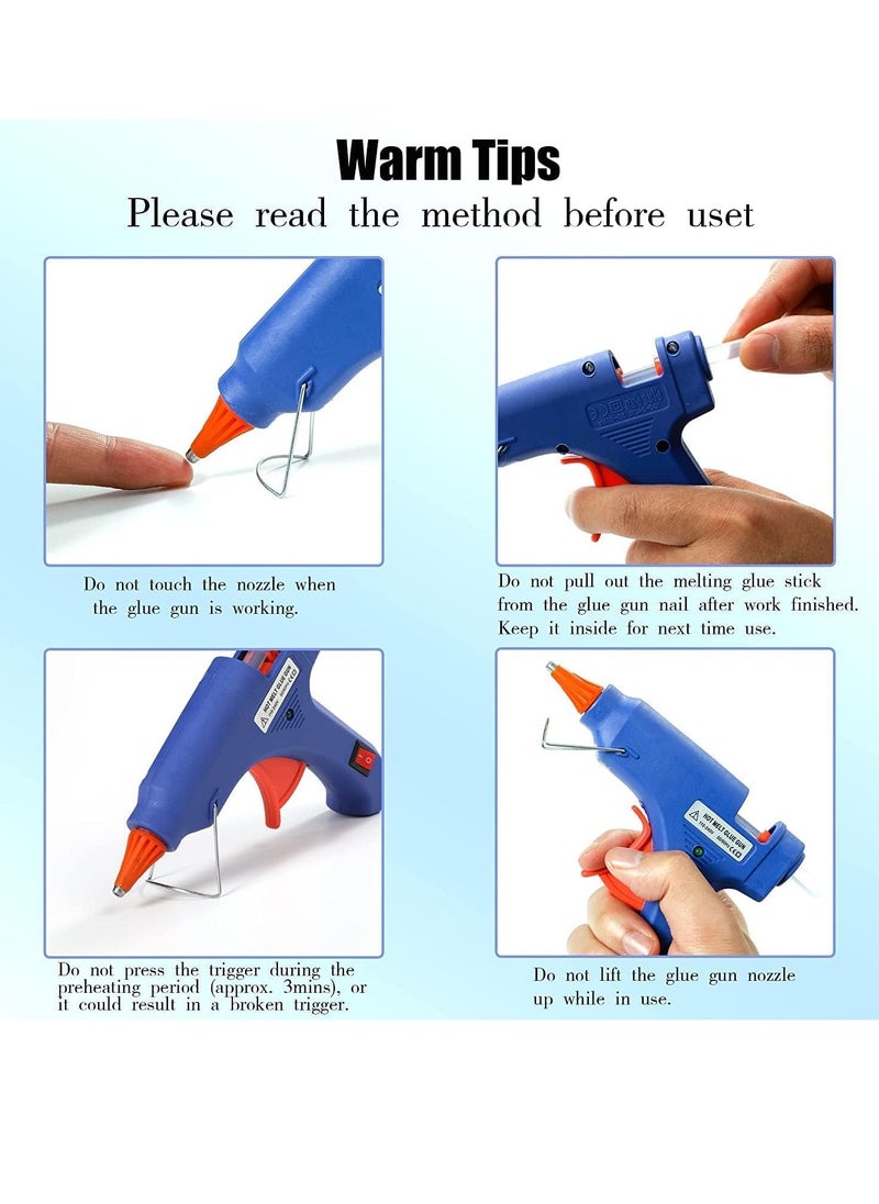 PAMEER Glue Gun,60W, with 10 pcs Hot Glue Sticks. Hot Melt Glue Gun, Removable Anti-hot Cover Glue Gun Kit with Flexible Trigger, for DIY Small Craft Projects, Sealing and Quick Daily Repairs  - Image 4