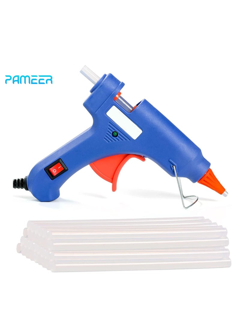 PAMEER Glue Gun,60W, with 10 pcs Hot Glue Sticks. Hot Melt Glue Gun, Removable Anti-hot Cover Glue Gun Kit with Flexible Trigger, for DIY Small Craft Projects, Sealing and Quick Daily Repairs  - Image 1