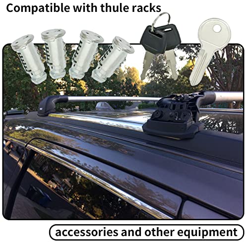 XOPIYAO Lock Cylinders for Car Racks (4 Pack) - One-Key System Compatible With Thule Racks and Other Equipment - Includes 4 Cores, 2 Keys and A Control Key - Image 4