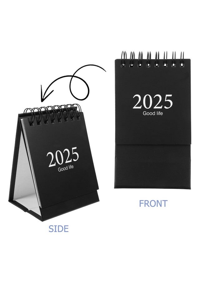 ستوبوك تقويم مكتبي 2024-2025، منظم تقويم سنوي لسطح المكتب، جدول يومي، صفحات شهرية، تقويم حامل (أسود) - Image 3