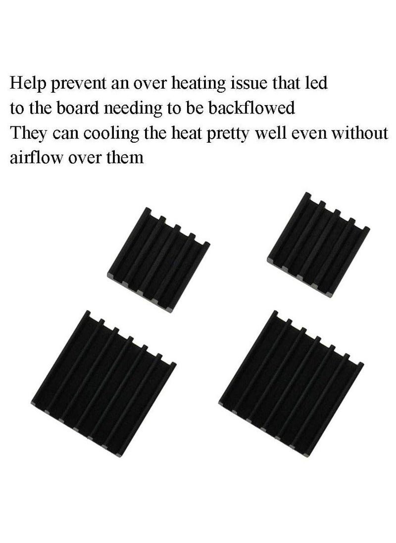 Generic 20pcs Heat Sink Mini Radiator Dissipate Heat Thermal Cooling Lower Temperature Easy to Install for PI IC CPU Chipset Raspberry Stepper Board Aluminum Black Assortment  - Image 2