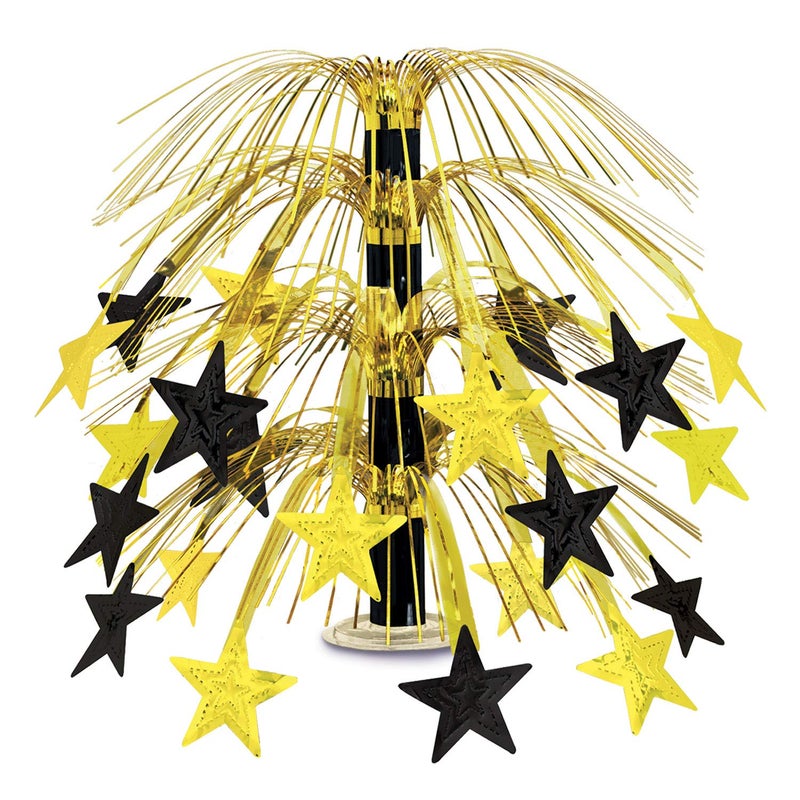 Beistle Black and Gold Star Cascade Centerpiece - Image 1