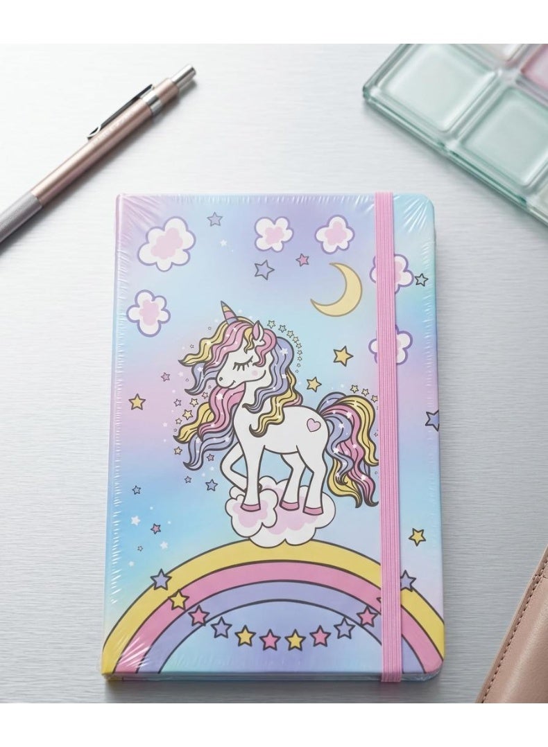 نوت بوك (كشكول)  بتصميم وحيد القرن مميز - غلاف مقوى وألوان مبهجة