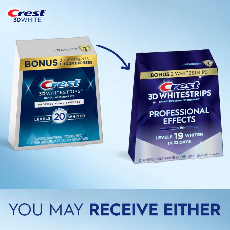 Crest 3D Whitestrips Professional Effects â€“ Teeth Whitening Kit, 22 Treatments (20 + 2 Bonus), Each with 1 Upper/1Lower, 44 Strips â€“ Crest 3DWhite Teeth Whitening Strips - Image 2