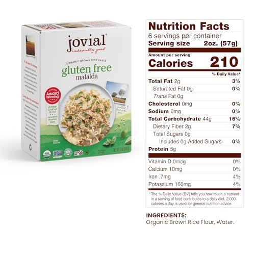 Jovial 100% Organic Gluten Free Brown Rice Mafalda - Mafalda Pasta Noodles, Healthy Pasta, Whole Grain Pasta, Organic Pasta, Gluten Free, Dairy Free, Cooks Firm, Made in Italy - 12 Oz - Image 2