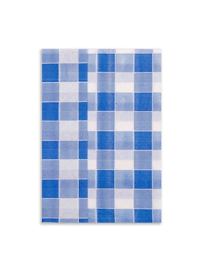Restaurantware Luxenap 7 x 13.5 Inch Checkered Napkins, 7000 Pre-Folded Picnic Napkins - 1-Ply, Blue Paper Disposable Dinner Napkins, For Parties Or Everyday Use, Soft  - Image 1