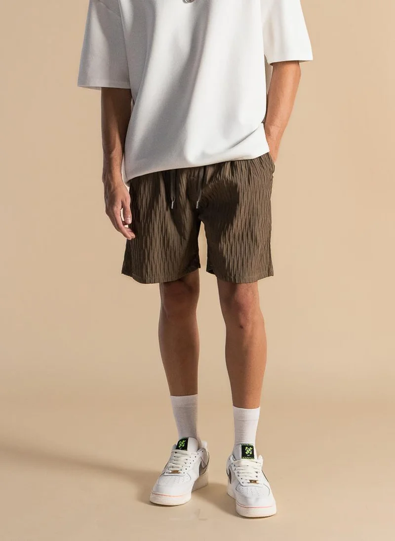 SHAPES TEXTURED JOGGER-WASIT SHORTS