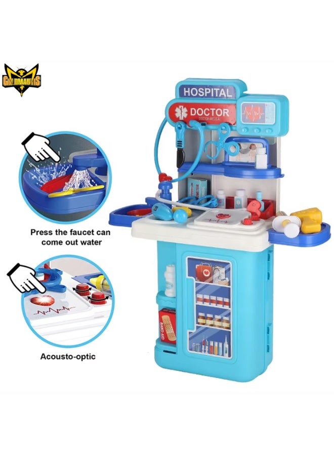 GOLD MANTIS Deluxe Medical Station Toy Set – Portable Doctor Kit with Rolling Trolley, Light-Up Tools & Pretend Play Hospital Accessories for Kids - Image 4