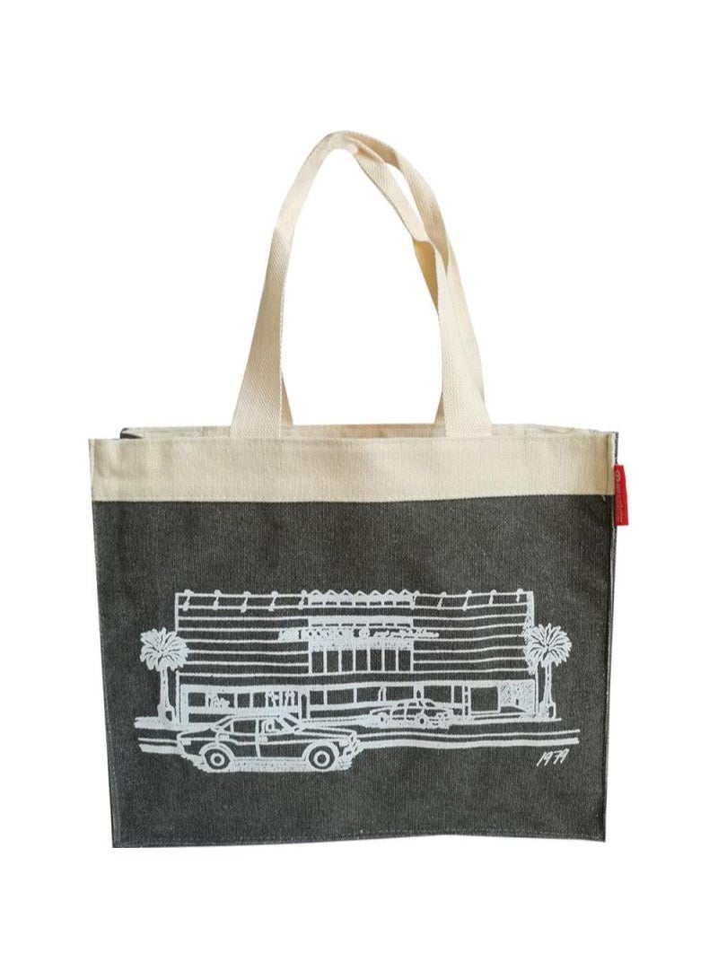 Bookstore Graphic Print Tote Bag, Grey - Image 1