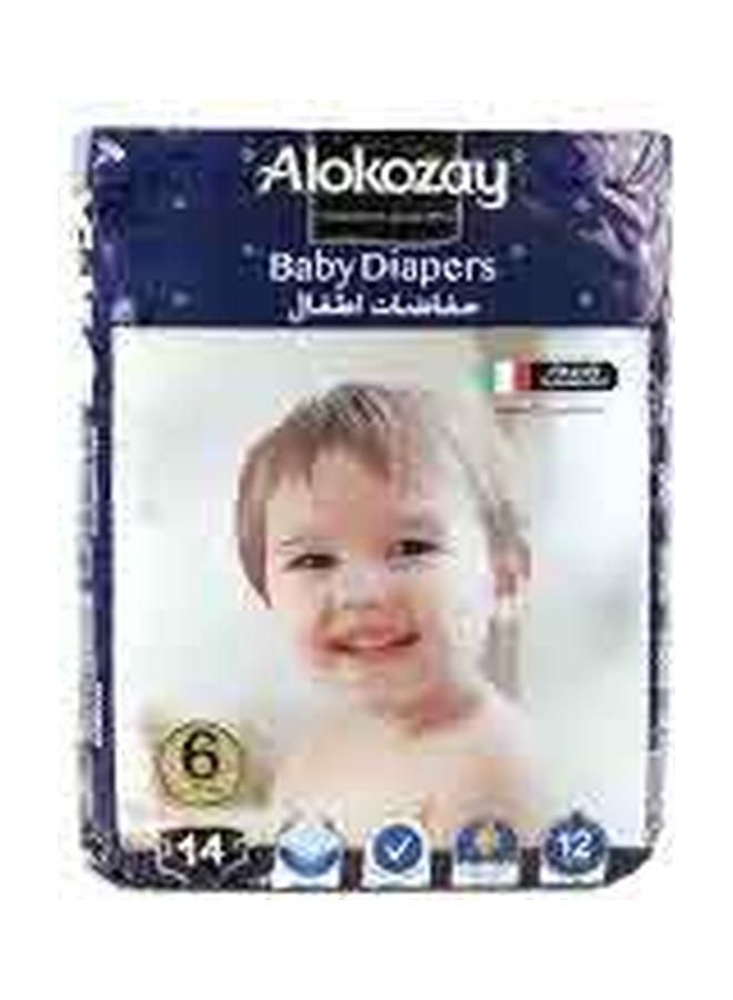 Alokozay Baby Diapers, Size 6, 15+kg, 14'S