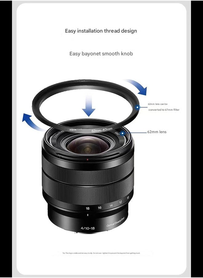 Neewer Neewer 18 Pieces Metal Camera Lens Filter Adapter Ring Kit 9 Pieces Step Up Ring+9 Pieces Step Down Ring Set Compatible with Canon Nikon Sony Olympus DSLR Camera (Black)  - Image 3