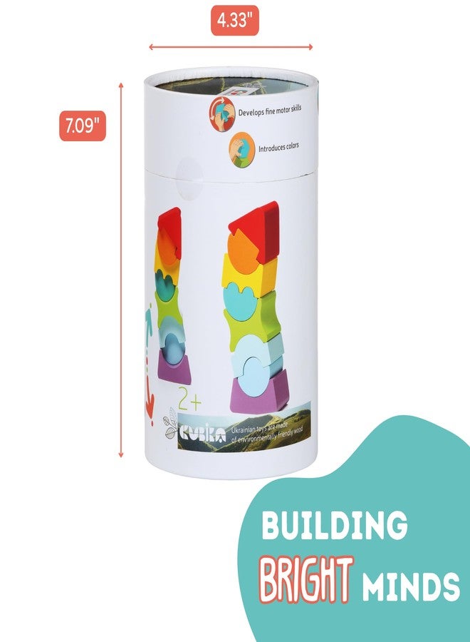 CUBIKA Flexible Tower Wooden Toy- Montessori Puzzle for Toddlers Ages 3+- Size and Shape Sorting Kids Stacking Toy- FSC-Certified Wood, German Water-Based Paints, Travel-Friendly - Image 5
