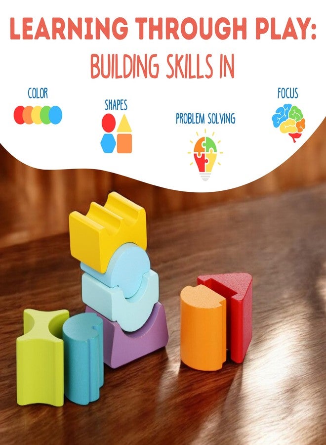 CUBIKA Flexible Tower Wooden Toy- Montessori Puzzle for Toddlers Ages 3+- Size and Shape Sorting Kids Stacking Toy- FSC-Certified Wood, German Water-Based Paints, Travel-Friendly - Image 3