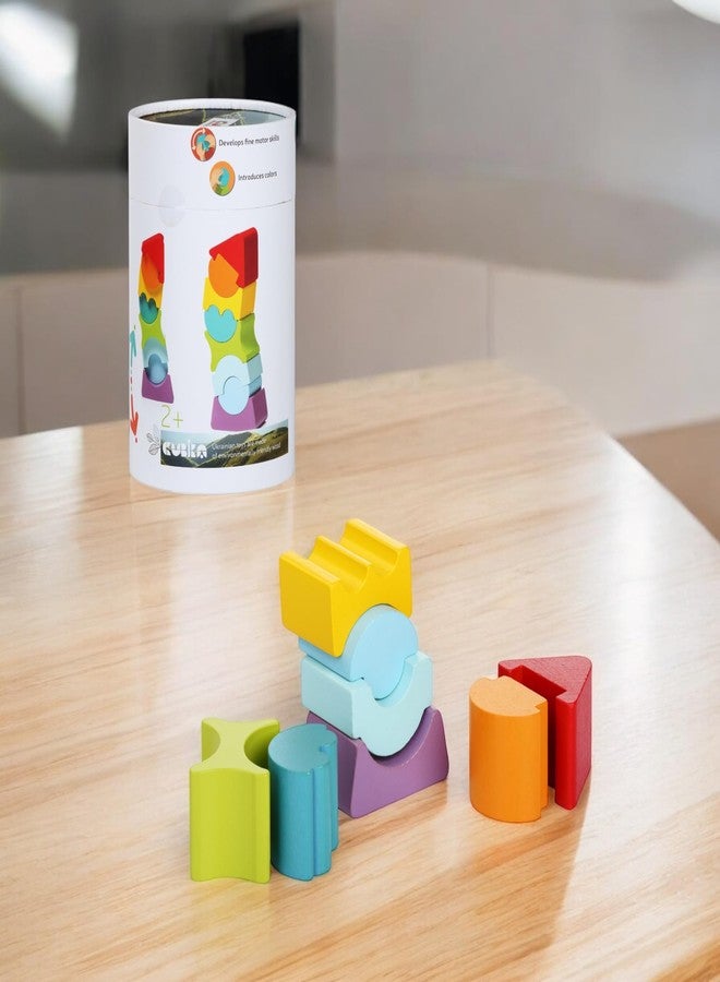 CUBIKA Flexible Tower Wooden Toy- Montessori Puzzle for Toddlers Ages 3+- Size and Shape Sorting Kids Stacking Toy- FSC-Certified Wood, German Water-Based Paints, Travel-Friendly - Image 2