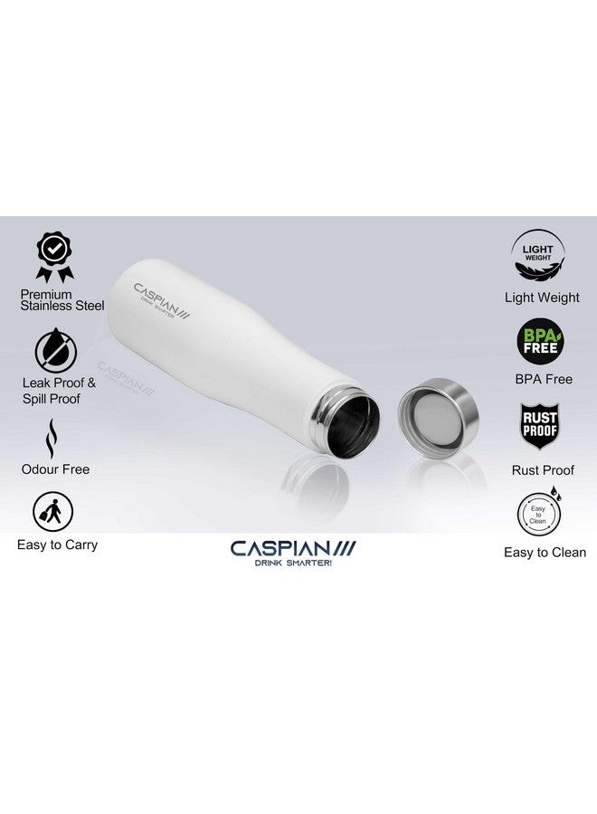 CASPIAN /// Aqua Stainless Steel Water Bottle (White, 1 Litre, Set of 6)| Leak Proof Thunder for Fridge Home Office Travel School Kids Boys Girls Adults Sports Gym Yoga - Image 5