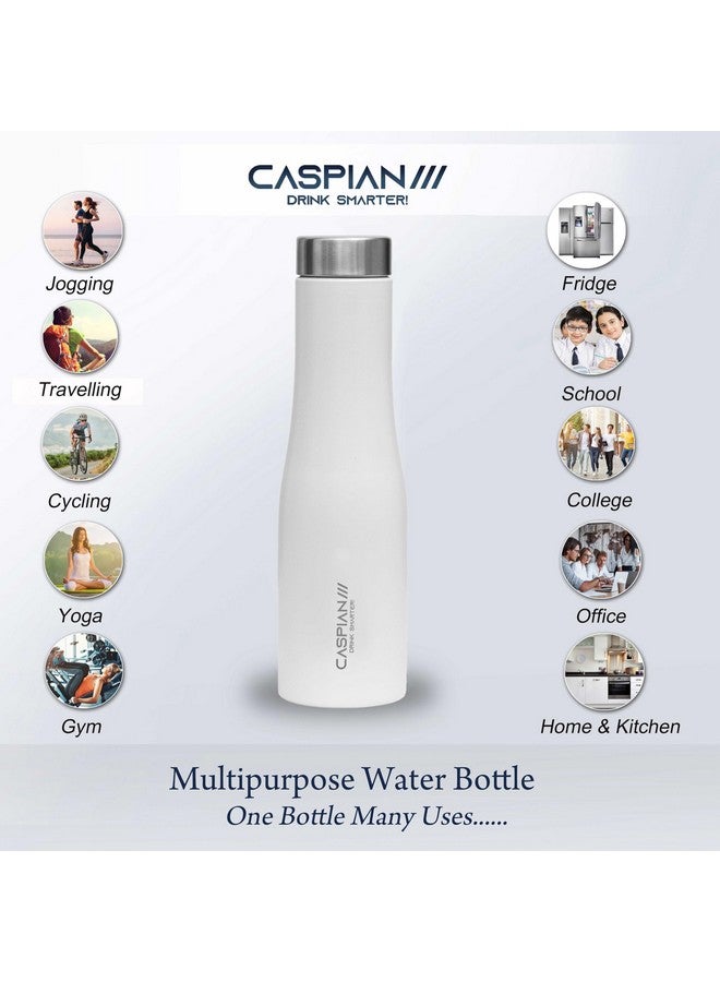 CASPIAN /// Aqua Stainless Steel Water Bottle (White, 1 Litre, Set of 6)| Leak Proof Thunder for Fridge Home Office Travel School Kids Boys Girls Adults Sports Gym Yoga - Image 2