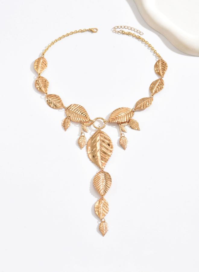 Take Two Gold Leaf Pendant Long Necklace - Image 4